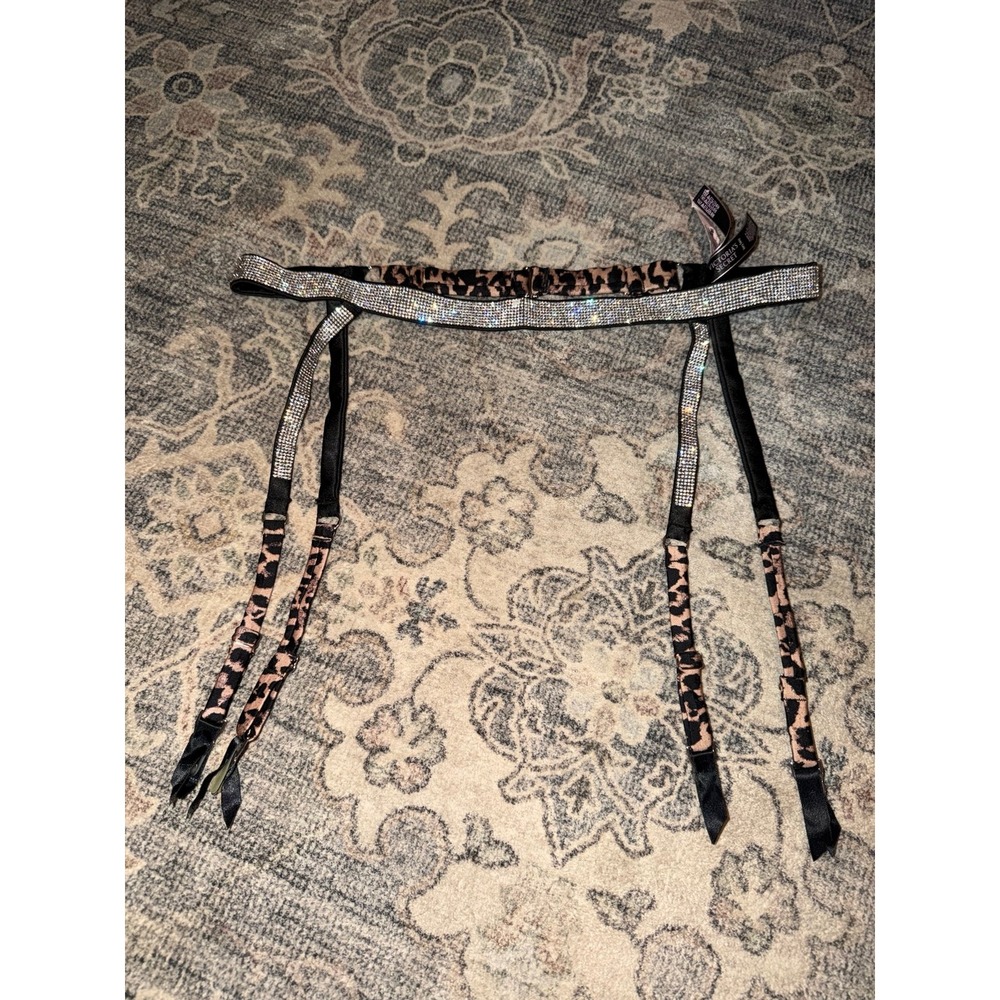 Victoria's Secret Rhinestone Cheetah Print Garter Belt
